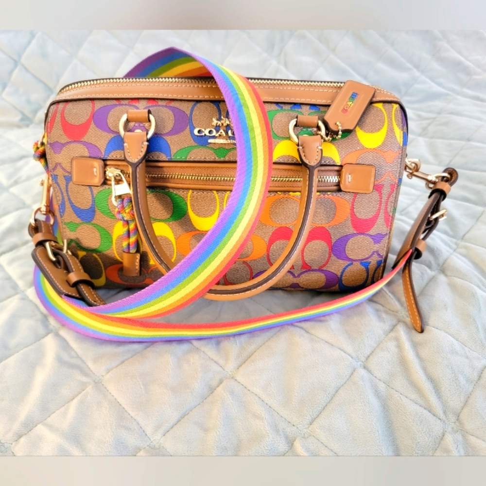 Coach pride rainbow satchel